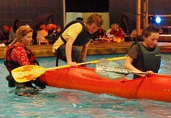 pool rowing capsize